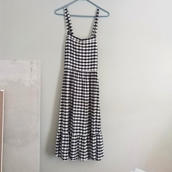 LOFT Black and White Gingham Dress - Picture 1 of 8